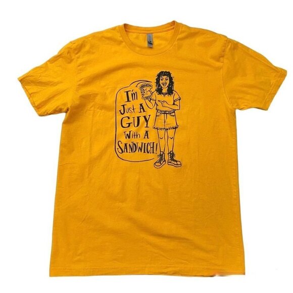 Next Level Apparel Novelty Yellow T-Shirt Sandwich Guy Size Large  B24 - Picture 1 of 7